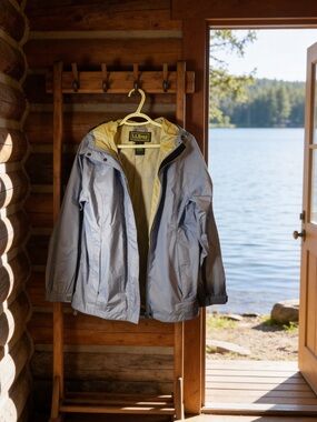 L.L. Bean Green Label Shirt Jacket with Cream Logo